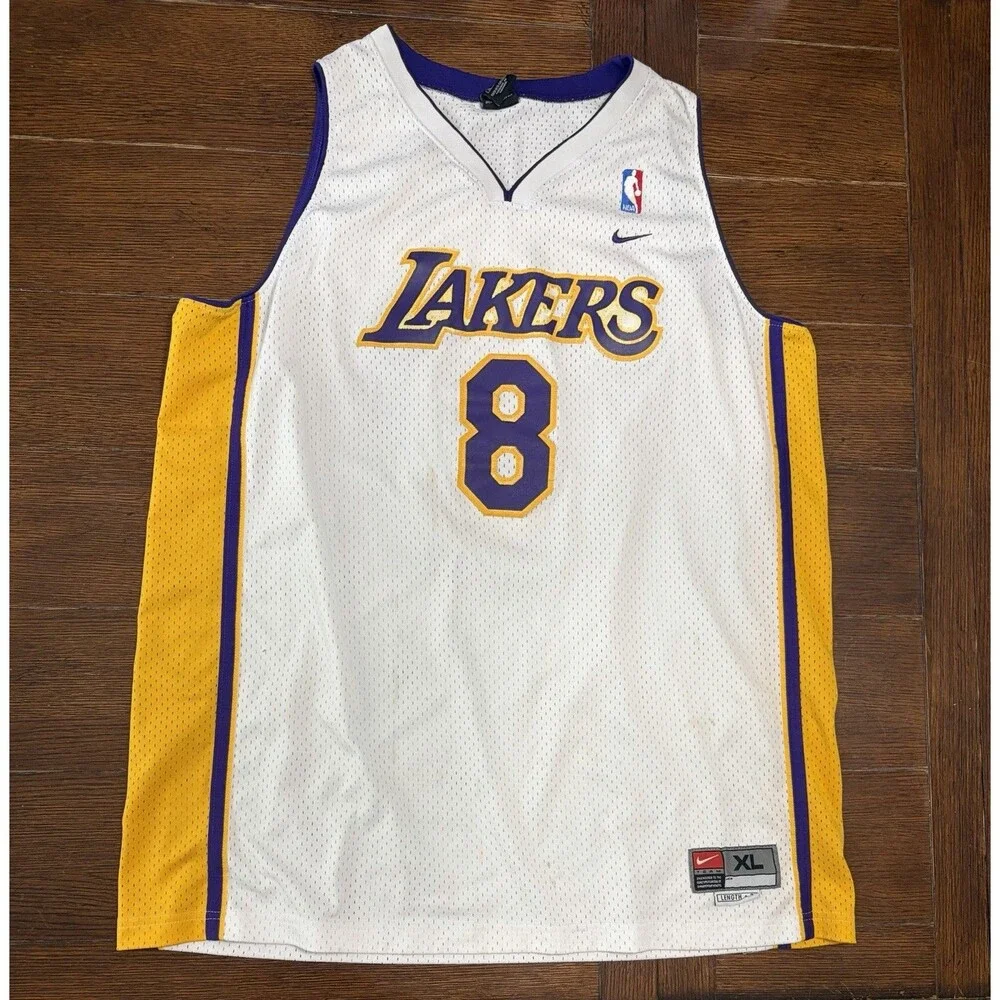 Vintage Nike Los Angeles Lakers Kobe Bryant #8 Swingman NBA Jersey Men’s Size XL